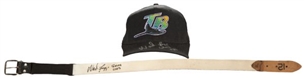Wade Boggs Game Used and Signed Tampa Bay Devil Rays Cap and Belt